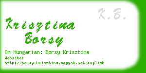 krisztina borsy business card